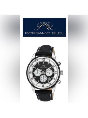 NEW Porsamo Bleu Arthur Luxury Chronograph Mens Designer Stainless Steel Watch